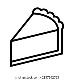 Kuchen Sie eine flache Linie Symbol. Süßer Nachtisch. Rahmenzeichen für mobiles Konzept und Webdesign, Speicher