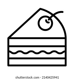 Cake flat line icon. Sweet dessert. Outline sign for mobile concept and web design, store