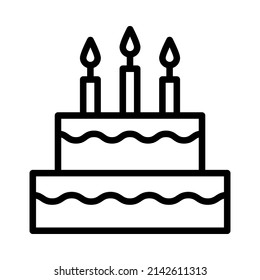 Icono de línea plana. Postre dulce. Símbolo de esquema para concepto móvil y diseño web, tienda.