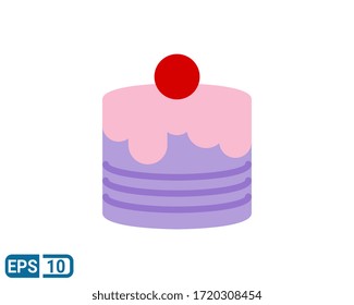 icono de estilo plano de pastel. ilustración para diseño gráfico, sitio web, UI aislado en fondo blanco. EPS 10