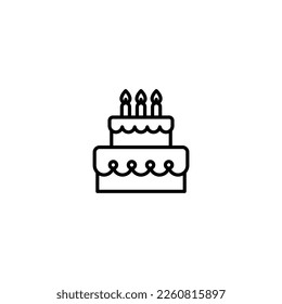 Cake flat vector icon. Birthday flat vector icon