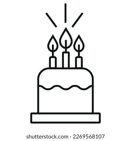 Cake flat vector icon. Birthday flat vector icon.