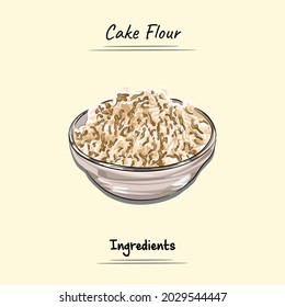 Cake Flour Illustration Sketch And Vector Style. Good to use for restaurant menu, Food recipe book and food ingredients content.