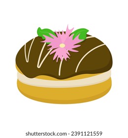 Ein Kuchen mit Blume, Vektorgrafik, EPS