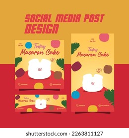 cake flyer delicious macaron cake template or sweet cake menu flyer template design