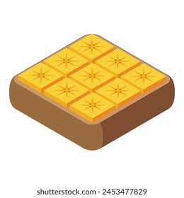 Cake food fruit icon isometric vector. Cooking tatin calorie. Pastry cafe cooking