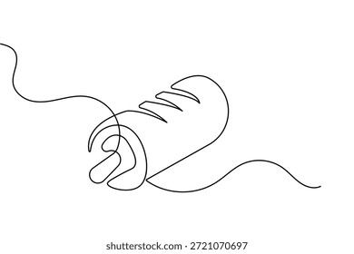 Icono de la comida de la torta dibujo continuo de una línea y estilo minimalista aislar la Ilustración vectorial del contorno