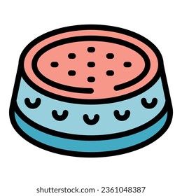 Vector de contorno de icono de pasteles. Pastel dulce. Color de harina de chocolate plano