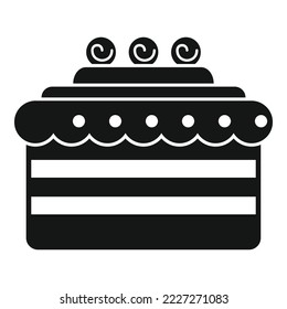 Cake food icon simple vector. Happy party. Sweet cream