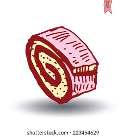 Cake food icon, vector illustration. 