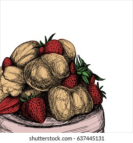 Cake, food, vector illustration 