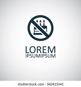 cake forbidden icon, on white background
