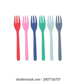 Cake Fork vector art, graphics, cutlery icon vector full color.