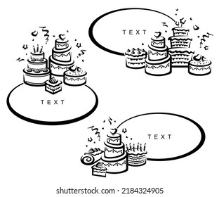 Cake frame set. Elements and icons collection cake. Vector