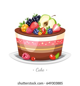 cake with fruits and candles holiday