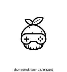 cake and game console in black logo, bakery logo design inspiration