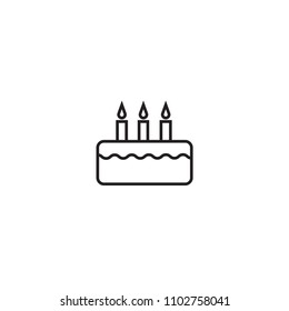 cake gift icon line vector black white