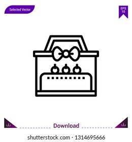cake gift  vector icon. Best modern, simple, isolated,Gift, flat icon for website design or mobile applications, UI / UX design vector format