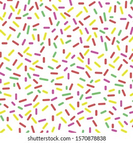 Cake Glaze Colorful Seamless Pattern. Vector Dotted Background. Donuts Sugar Decoration.
