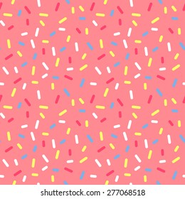 Cake Glaze Colorful Seamless Pattern. Vector Dotted Background. Donut Sugar Decoration.