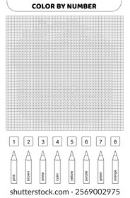 Cake in glaze and sprinkles. Color by number. Pixel coloring book. Numbered squares. Game for kids. Pixel art. Black and white printable game. Isolated vector illustration eps 10