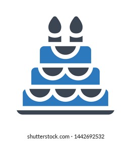 cake glyph color vector icon