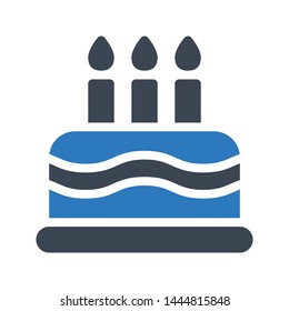 cake glyph color vector icon