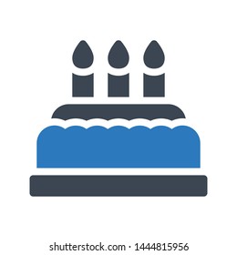 cake glyph color vector icon