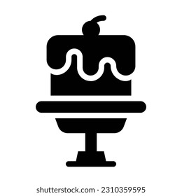 Kuchen-Glyphe-Symbol, Vektorgrafik