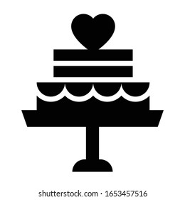cake glyph isolated vector icon