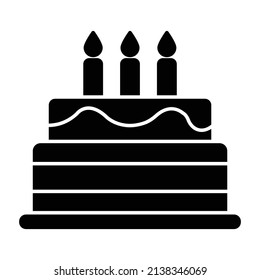 Cake Glyph Style vector icon which can easily modify or edit 
