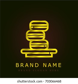 Cake golden metallic logo