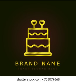 Cake golden metallic logo