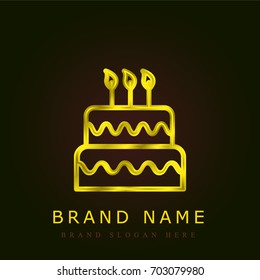 Cake golden metallic logo