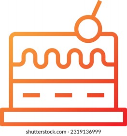 Cake Gradient Icon, Food Vector