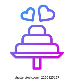 cake gradient purple valentine illustration vector and logo new year icon perfect. Icon sign from modern collection for web. Nice design perfect.