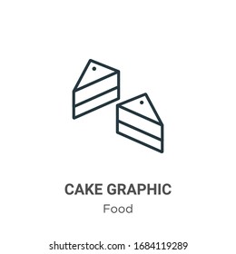 Icono vectorial de contorno gráfico. Icono gráfico de pastel negro de línea delgada, ilustración de elemento simple vector plano del concepto de alimento editable trazo aislado en fondo blanco