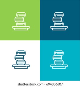 Cake green and blue material color minimal icon or logo design