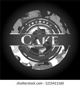Cake grey camouflage emblem