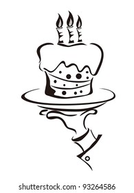 cake in hand