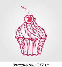 Cake hand draw illustration