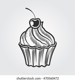 Cake hand draw illustration
