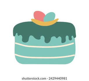 Cake hand drawn vector doodle illustration. Isolated on white background. Spring season simple element.
