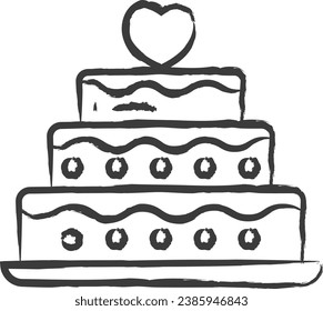 Cake hand drawn vector illustration