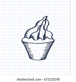 cake Hand-drawn vector illustration. sketch on the paper