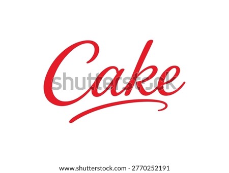 Cake handwritten word
Vector handwritten text word on white background