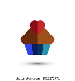 Cake, Happy Valentines Day, Vector illustration