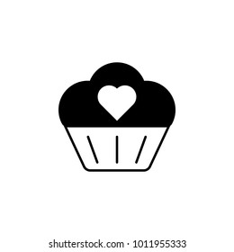 cake with a heart icon. Element of love for mobile concept and web apps. Thin line  icon for website design and development, app development. Premium icon on white background