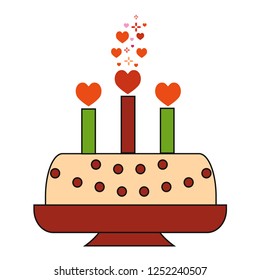 cake heart vector icon