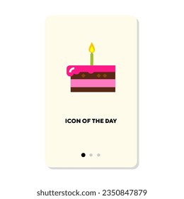 Cake for holiday flat icon. Sweet, delicious, confectionery isolated vector. Culinary and gastronomy concept. Vector illustration symbol elements for web design and apps